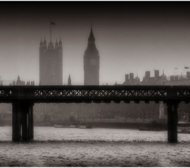 Sudden Shower, Charing Cross Bridge 1978, Gelatin silver print
